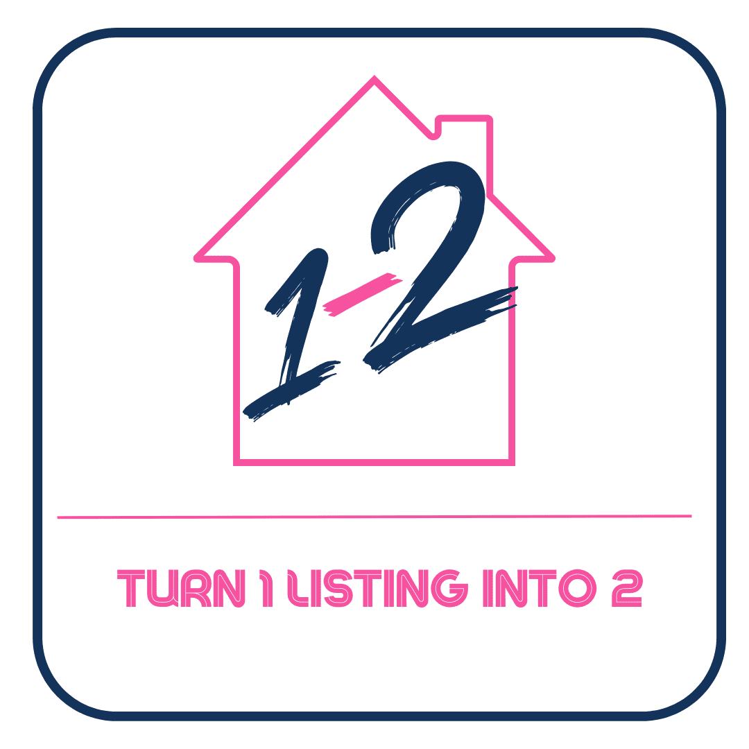 A pink and blue logo with the number 1 2 written in it.